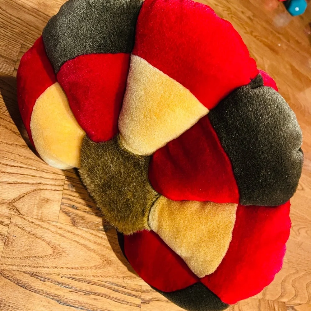 Vtg MTY international turkey plush 12”X15” multicolored Thanksgiving